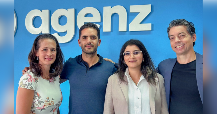 Image of Renew Capital co-founders and Morocco's Investment Ecosystem Development Manager alongside Agenz founder.